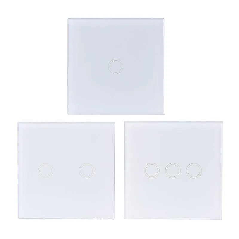 Commutateur 86 Type panneau de verre sans fil télécommande murale tactile RF contrôleur autocollant pour la maison chambre lumière LED lampe fournitures commutateur