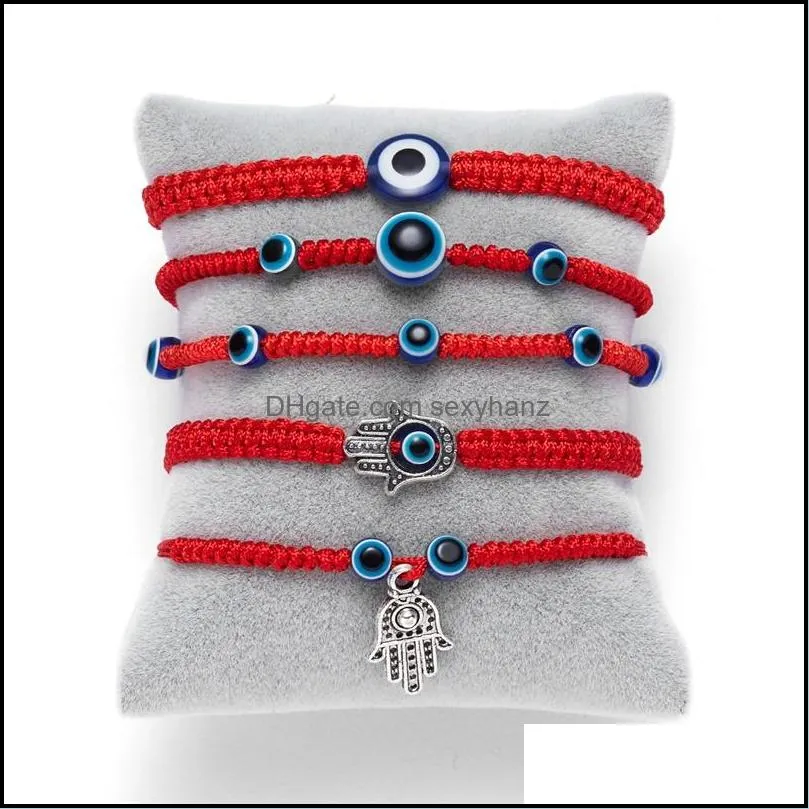 Handwoven Bracelet Lucky Bracelet Kabbalah Red String Thread Hamsa Bracelets Blue Turkish Evil Eye Charm Jewelry Fatima Pretty Bracelet 4