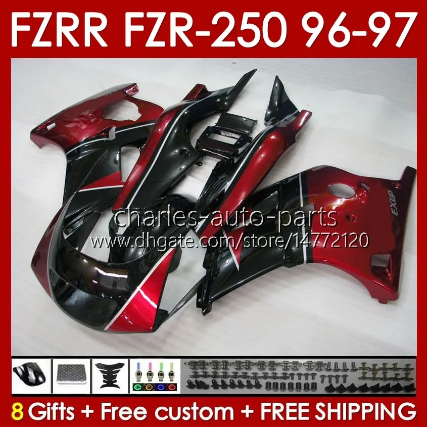 ヤマハFZR250R FZRR FZR 250R 250RR FZRのボディワーク250 RR 96-97ワインレッドブルクボディ144NO.10 FZR250-R FZR-250R FZR-250 FZR250 RR 96 97 FZR250RR 1996 1997 FAIRING KIT KIT