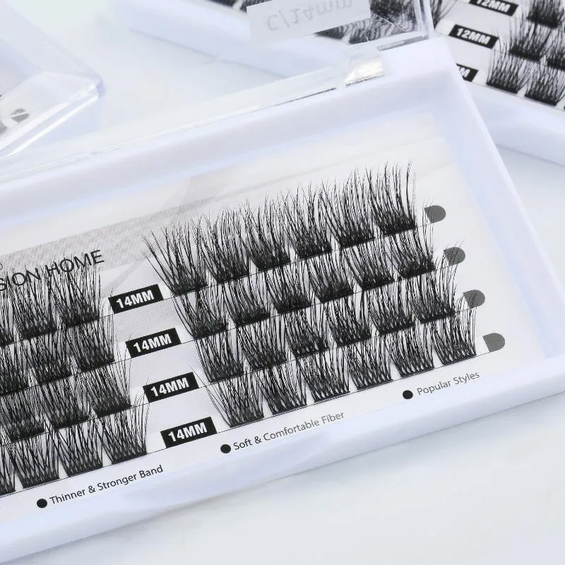 Falsche Wimpern DIY Wimpernverlängerungen segmentiert flauschiges Volumen Nerz C/D 48 einzelne Cluster Wimpern Cluster Augen-Make-upFalsch