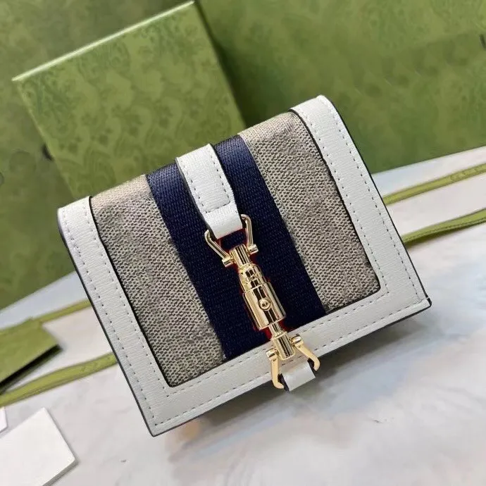 Portafoglio di design di alta qualità da donna, borsa a catena rossa e blu, scatola di distribuzione per borse per carte con portafoglio zero