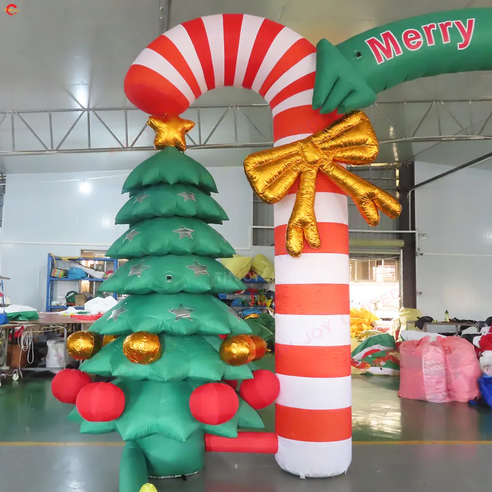 Gratis schip Outdoor Activiteiten Xmas Advertising Kerstgigant opblaasbare Archway Arch Gate Ground Ballon te koop