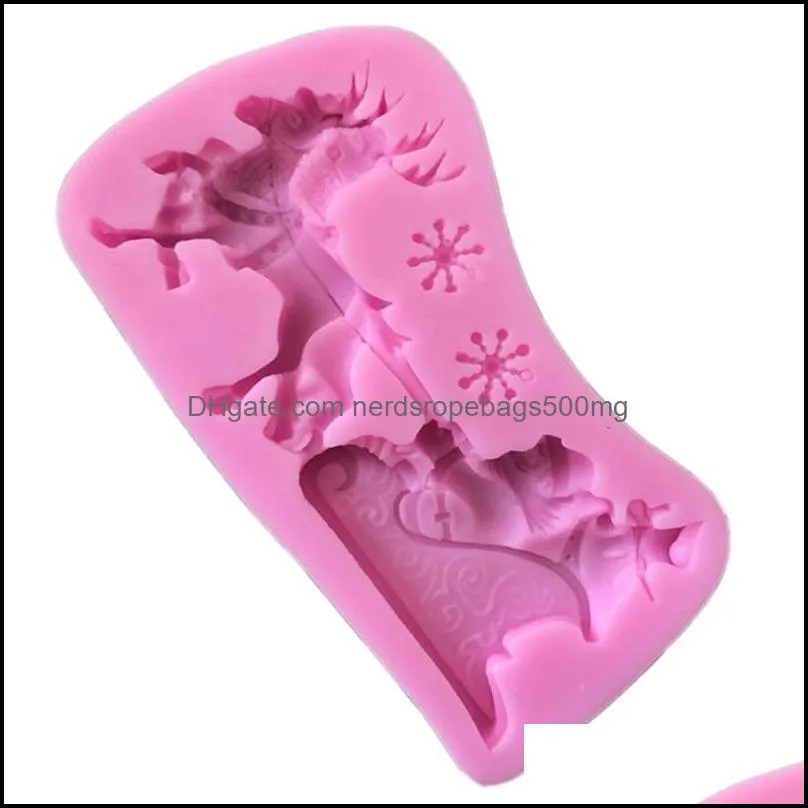 Santa Claus Sleigh Moose Mold Epoxy Resin Silicone Kids Hand Made Toy Mould DIY Christmas Decoration Molds 4 5yn L2