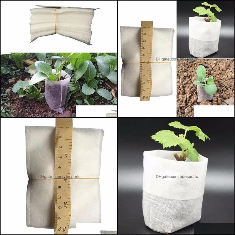 100 pcs Nursery Pots Seedling-Raising Bags Environmental non-woven fabrics Garden Supplies Garden Supplies