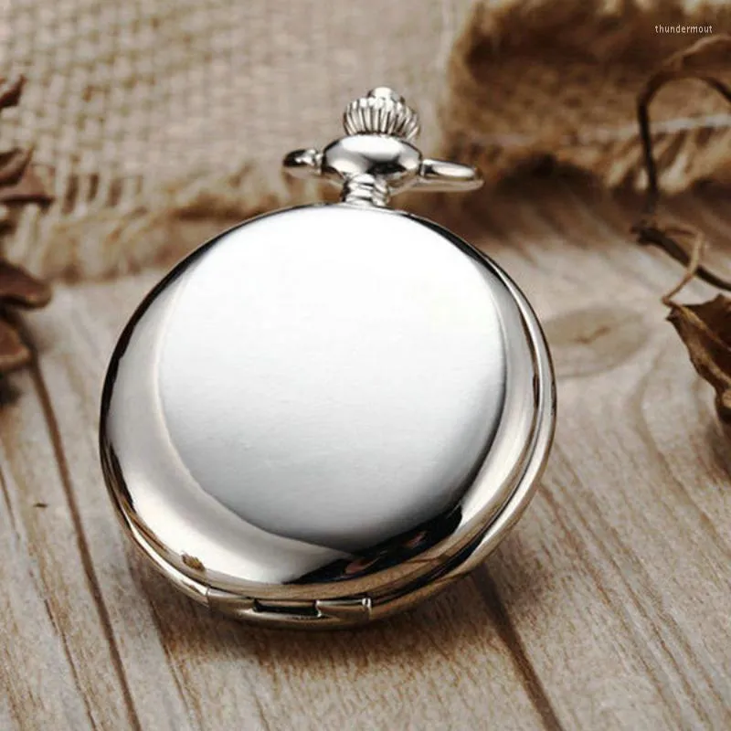 Pocket Watches Classic Fashion 37CM ​​FOB CHAIN ​​STOLE STEEL POLCH KVARTZ WATCH MENS PENDANT GENTER BOX THUN22