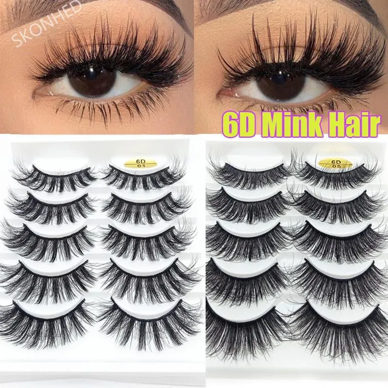 False Eyelashes Woman's Fashion Wispy Flared Natural Long Handmade Eye Lash Extension 6D Faux Mink Hair CrisscrossFalse