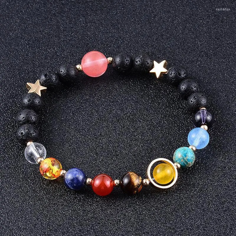 Link Chain 2022 Acht planeten Bead Bracelet Men Natural Stone Universe Yoga Solar Chakra voor vrouwelijke sieraden geschenken Kent22