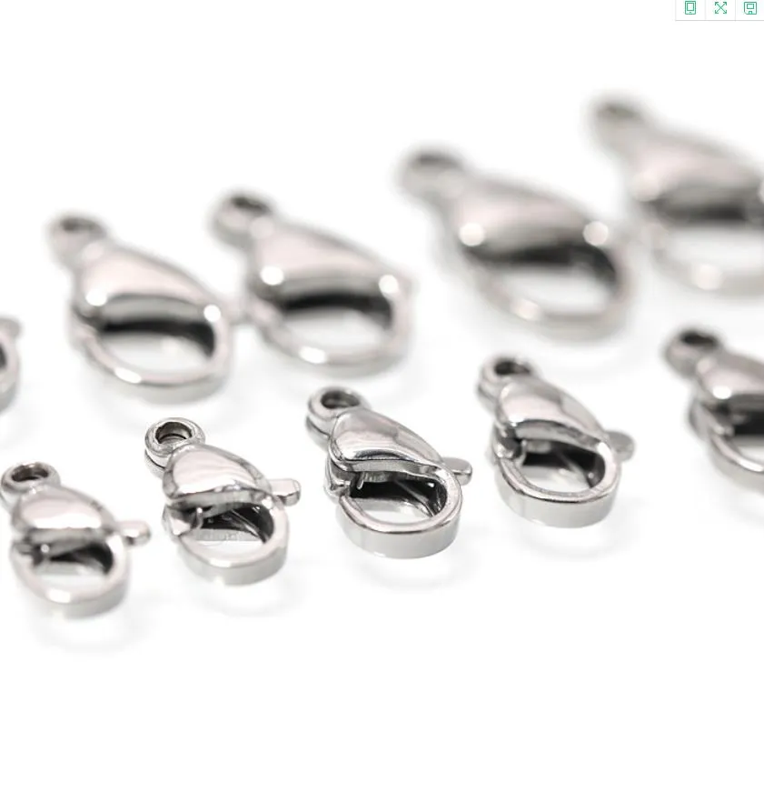 100 Pcs 316L Stainless Steel Lobster Clasps For Jewelry Making Necklace Bracelet Diy Jewelry Findings Shipping