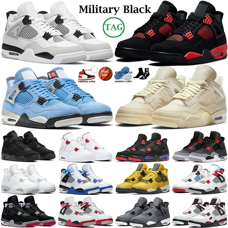 4 buty do koszykówki dla mężczyzn kobiety 4s Black Cat Żagl Red Thunder White Oreo Cactus Jack Blue University Infrared Cool Grey Mens Sports Sneakers