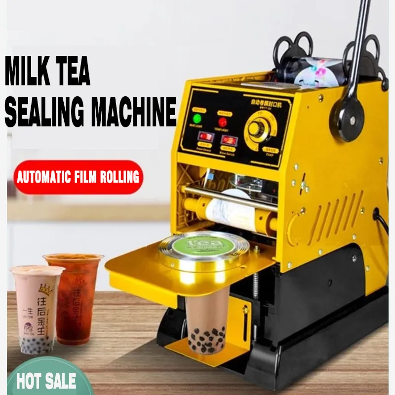 Machine à sceller le thé au lait Laits commerciaux Boutique de thés Boisson semi-automatique Lait de soja Type de pression manuelle Scellant de tasse de thé à bulles