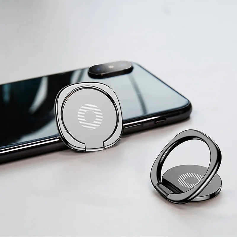 Universal 360 ° vinger ring stand telefoon houder bureau beugel auto magnetische metalen plaat voor mobiele telefoon mounts smartphone houders