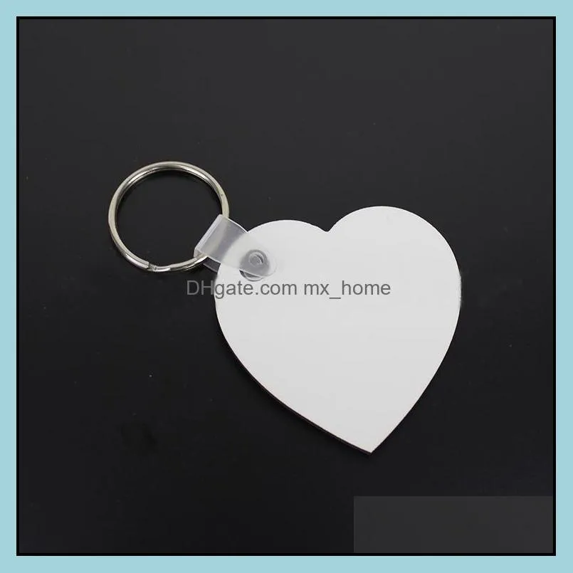 Wooden Blank Sublimation Keychain Party Favor Portable Double Sided Thermal Transfer Key Chain DIY Keyring Pendant Creative Gift