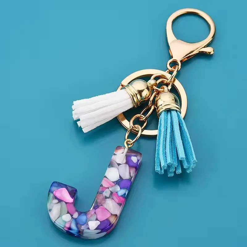 A Z English Letter Keychains English Alphabet Crystal Women Key Chains Ring Tassels Keyring Holder Pendent Gift Accessory