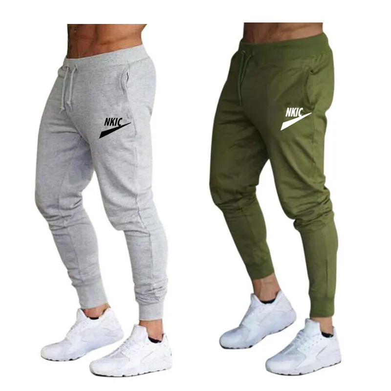 Streetwear Joggers Marca LOGO Homens Calças Calças Casuais Ginásio Fitness Pant Elástico Respirável Treino Calças Bottoms Sports Sweatpants
