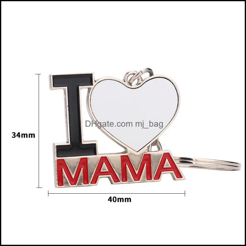 party favor sublimation keychain love mom mother`s day bag european and american ornaments ilovemama