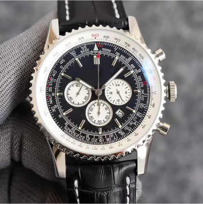 Мужские часы Кварцевые часы для мужчин Наручные часы 43 мм Модные классические наручные часы Корпус из нержавеющей стали