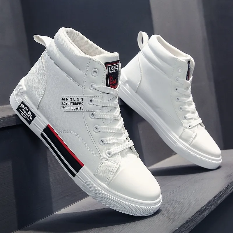 ADMAR Yüksek Top Ayakkabı Erkekler Moda Nefes Rahat Günlük Beyaz Klasik Giyim Dayanıklı spor ayakkabı Hip Hop Sneakers 220328