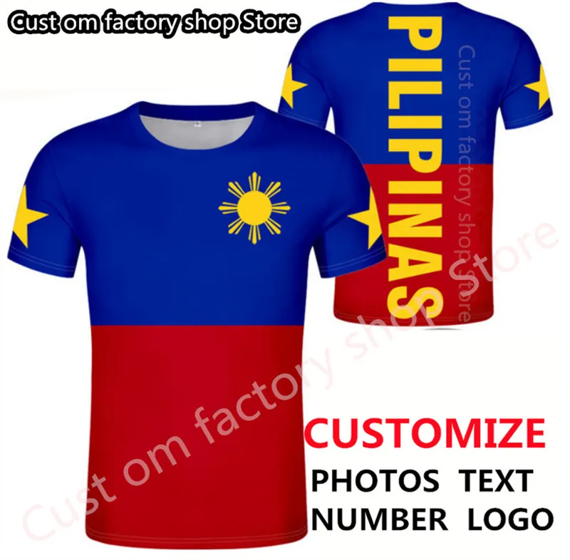 Filipinler T Shirt Baskı Adı T Shirt Diy Filipin Nation Flag Republic Philipinas P O Jersey Çift Spor Kıyafetleri 220616