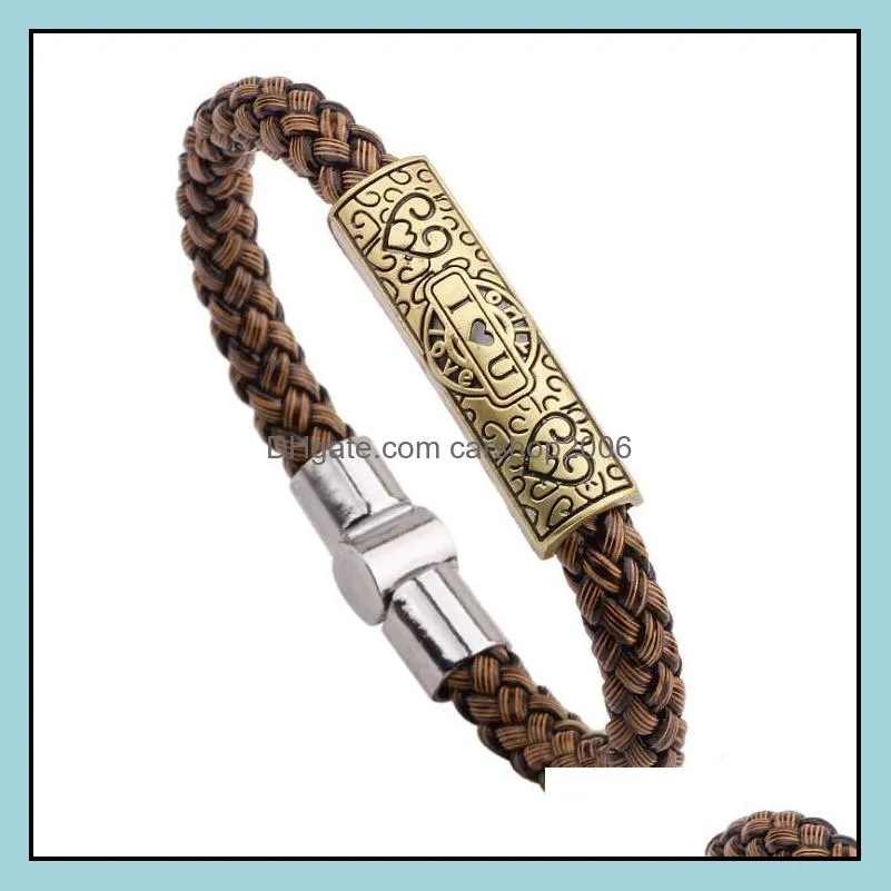 Bracelets de charme joias homens de couro embrulhado artesanato pulseiras de pulseiras para homem moda judeu por atacado 0784wh entrega 2021 Vaisc