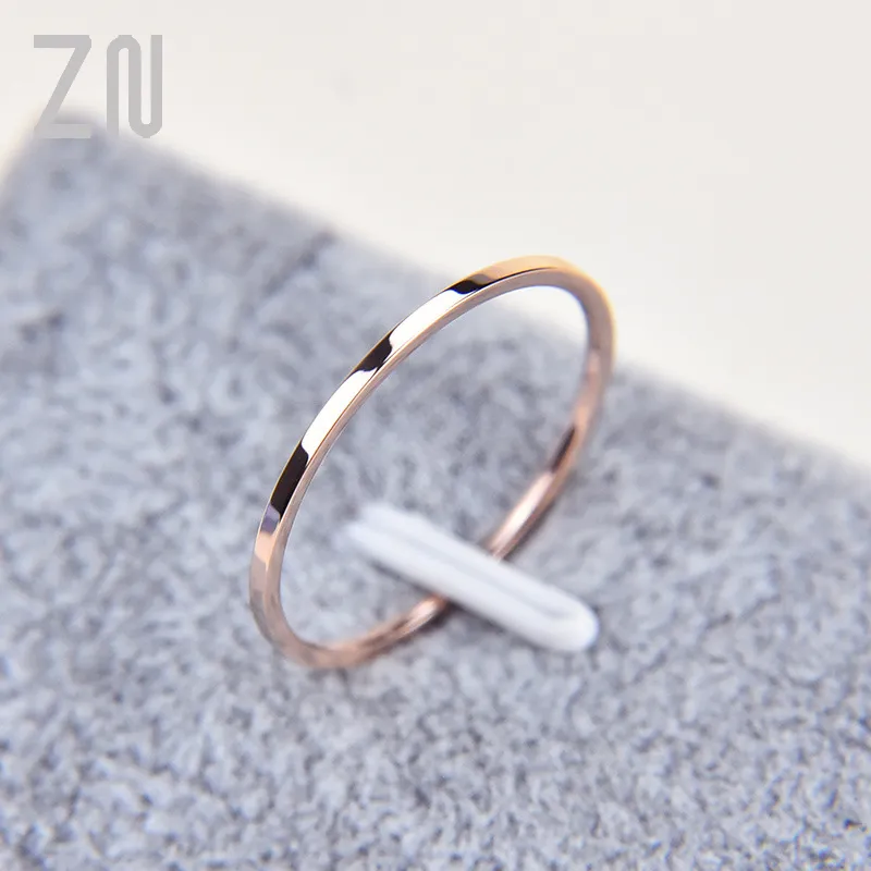 1 mm dun stalen zilveren kleur paar ring eenvoudige mode rosé goud vinger voor vrouwen en mannen heren geschenken 220719