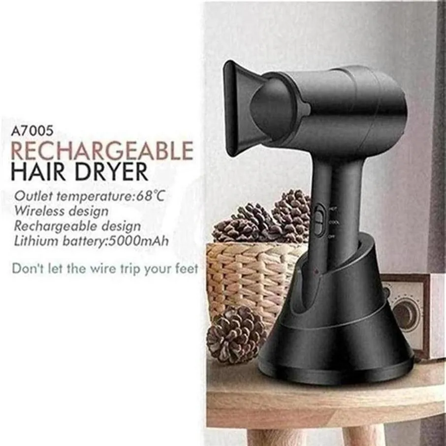 Electric Hair Brushes Wireless Use Dryer Battery Powered Hairdryer Rechargeable Portable Styler Professional With Diffuser184K