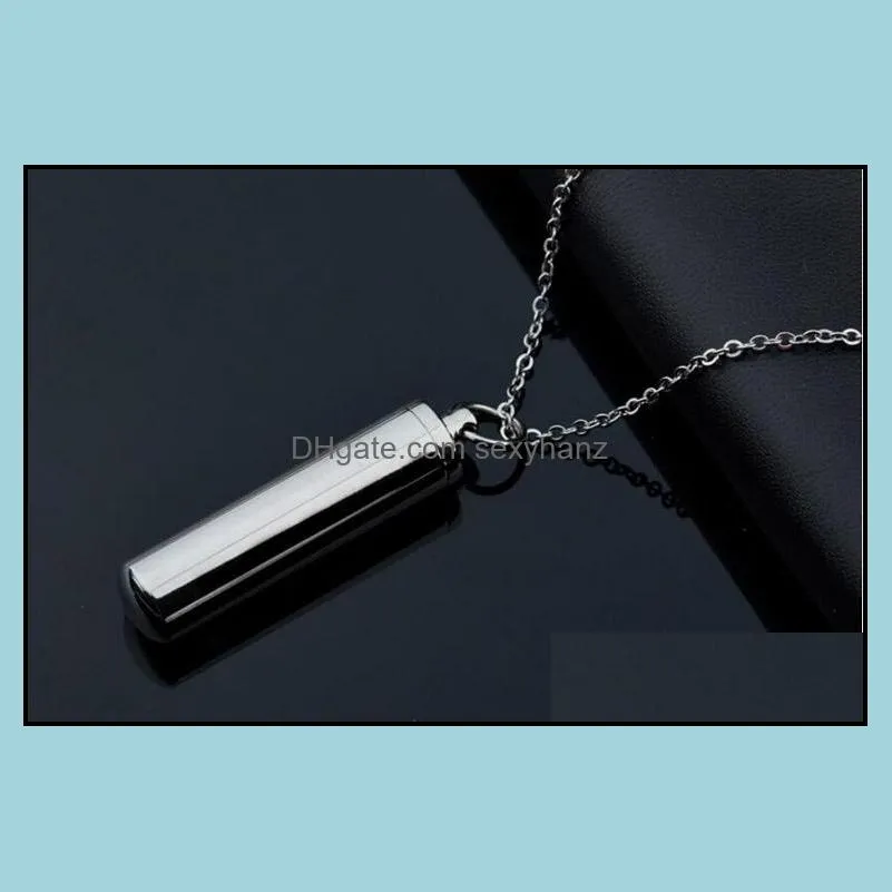 stainless steel perfume bottle pendant necklaces titanium steel link chain necklace for women men jewelry wholesale free shipping -