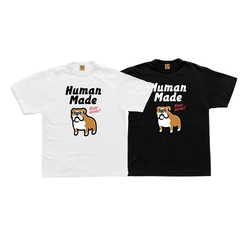 Moda t-shirts para homens japoneses dos desenhos animados Pitbull impresso slub algodão de manga curta t-shirt