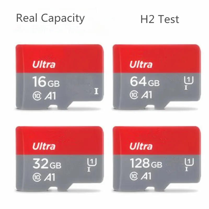 H2 Test Real Capacity Micro TF SD Cards 64GB 128GB U3 High Speed Memory