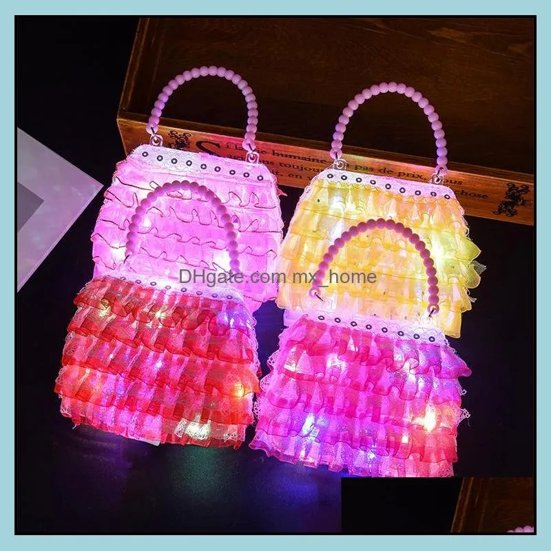 Creative luminous handbags childrens play house toys handmade kids favorite birthday gifts can hold some small items