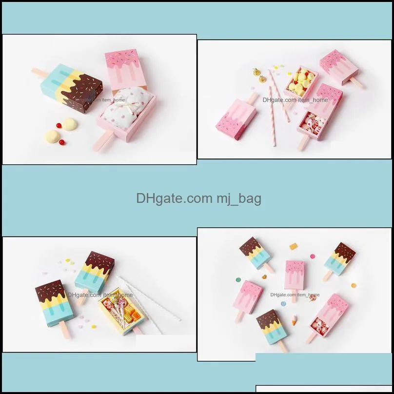 Other Event & Party Supplies Festive Home Garden Ice Cream Shape Gift Candy Boxes,Kids Party,Favor Box,Popsicle Folding Paper Box Korean