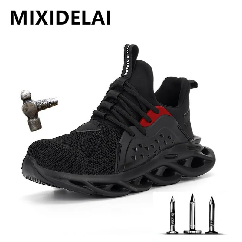 Spring Steel Toe Cap Men Safety Shoes Work Sneaker Boots Plus Size 3648 Breattable Outdoor Shoe Mixidelai Brand Y200915