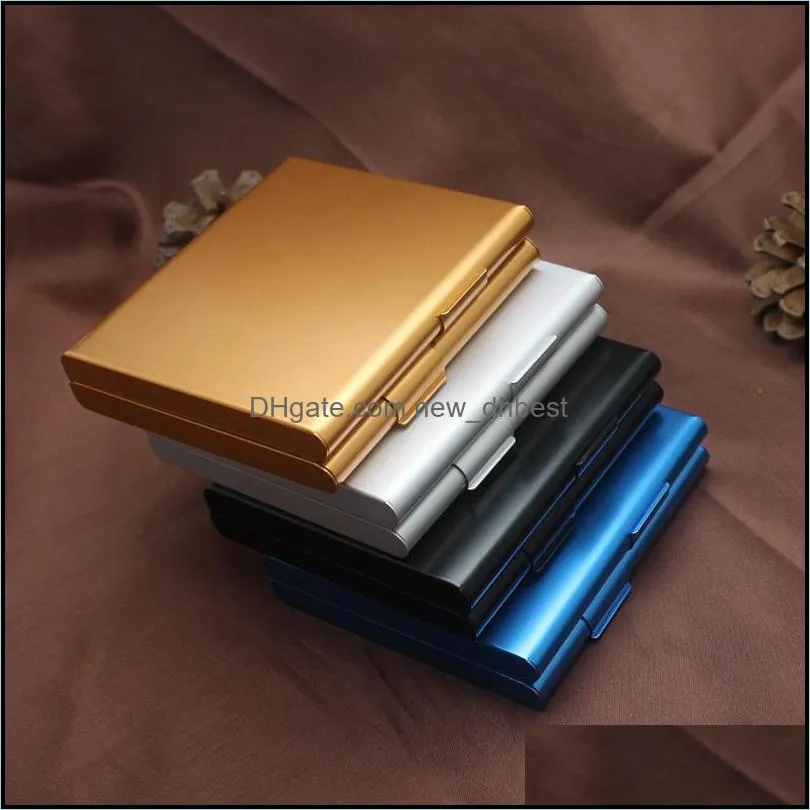 Aluminium Alloy 20 Cigarettes Box Metal Cigarette Storage Tobacco Case Container Cigarette Holder Smoking Gift 4 colors 443 R2