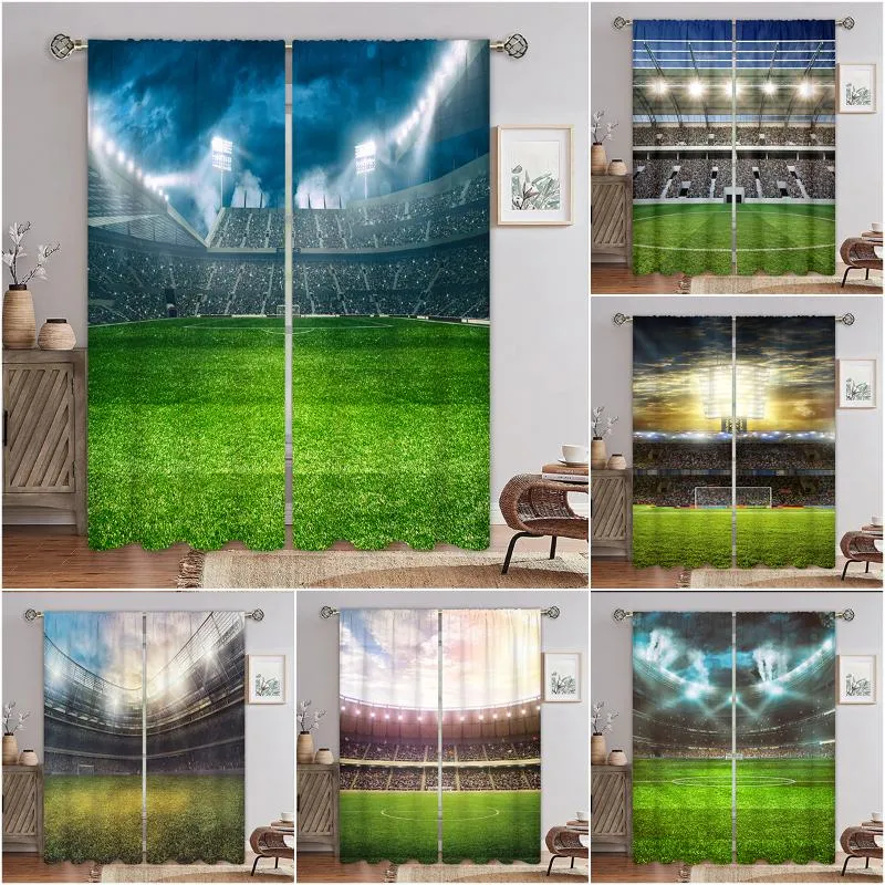 Gardin draperar fotbolls tonhöjd 3D digitalt tryck sovrum vardagsrum fönster gardiner 2 panelslöpare