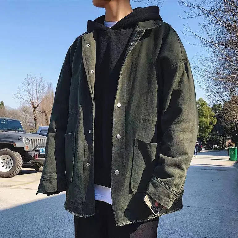 Mens Jackets Winter Work Jacket Black Green Casual JacketMens From
