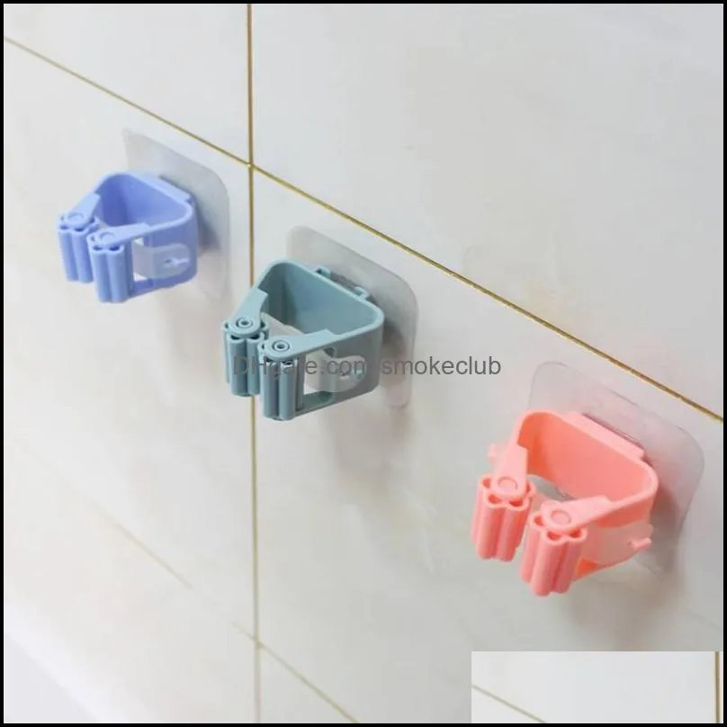 Hooks & Rails Adhesive Multi-Purpose Wall Mounted Mop Organizer Holder RackBrush Broom Hanger Hook Kitchen Bathroom Strong