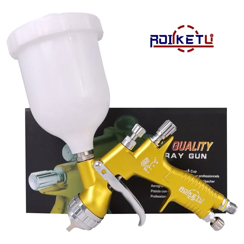 ROIIKETU Spray Gun GTI Pro Painting TE20/T110 1.3/1.8mm Nozzle Paint Water Based Air Airbrush 220704