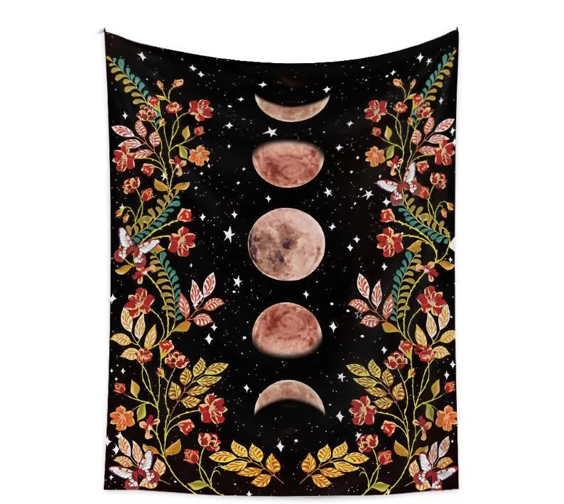 Tapestry Wall Hanging Nature Moon Phase Bohemian Mandala Tapestry Aesthetic Bedroom Decor Suitable For Home Dorm