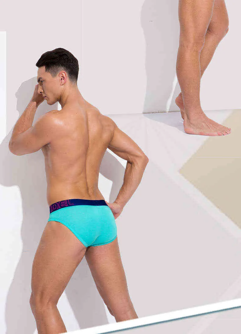 Neon Color Model Penis Underwear Soft Breathable Cotton Briefs With Big  Pouch In Blue And Shine Waistband Design For Young Men