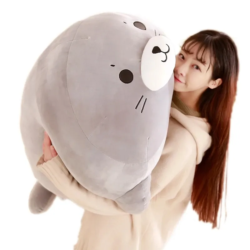 Cuddly Soft Fat Sea Animal Seal Plush Toy Big Stuffed Cartoon Sea Lion Doll Sleeping Pillow Kid Gift 60cm 85cm DY50097