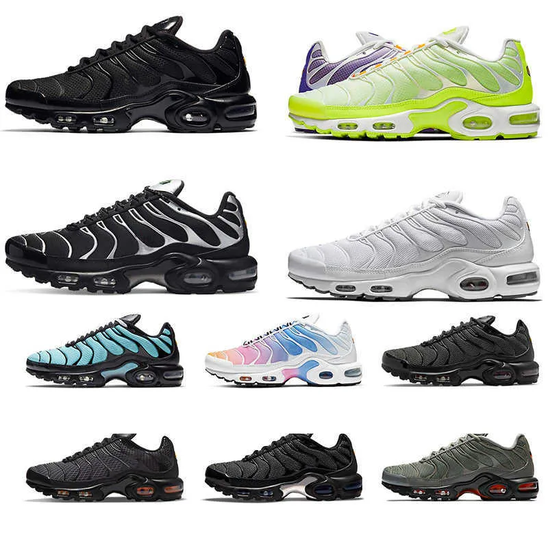 TN PLUS Herrarna Rinnande skor Kvinnor Black White Triple Black White Pink Rise Regency Purple Lemon Lime Volt Men's TN Sneakers