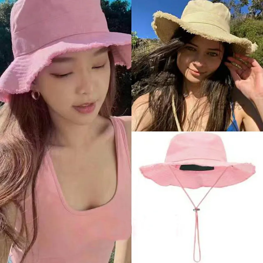 Cappelli larghi cappelli estivi di cappello per secchio per uomo cappello da donna alla moda lungo travenitore di protezione solare Designer berretti per la spiaggia casette