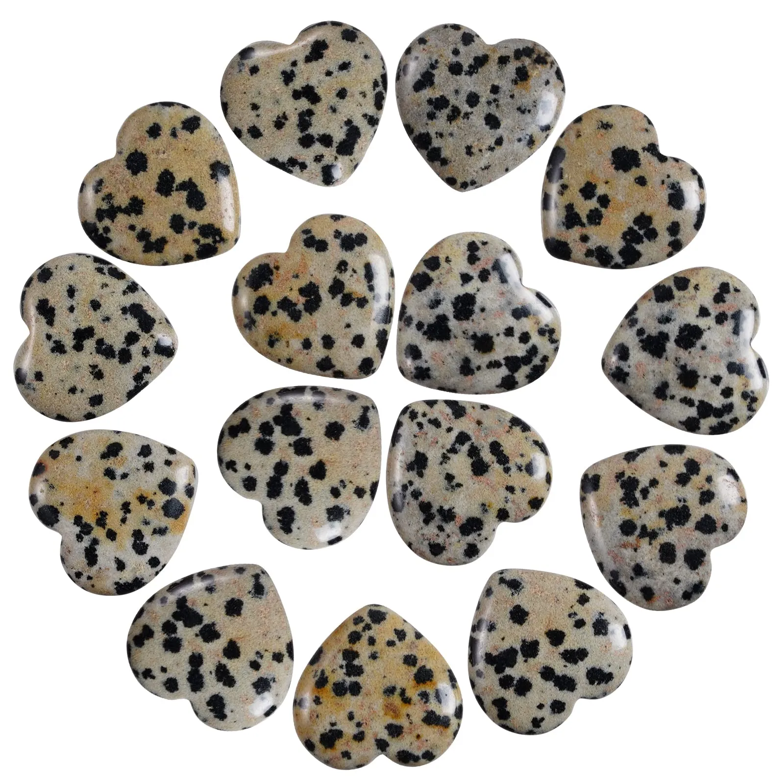 Kolye Kolyeleri Marrywindix 0.8 inç iyileştirici Kristal Doğal Dalmatian Jasper Kalp Aşk Oyma Palmiye Endişe Taş Çakra Reiki Ning AMHCB