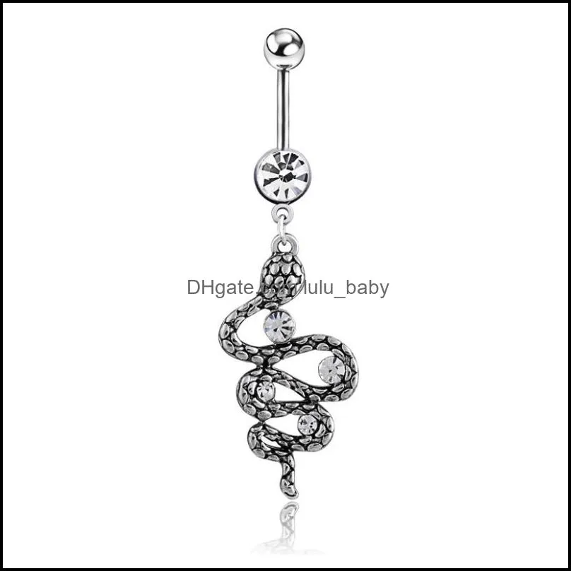 snake navel rings anti allergy surgical steel belly button rings body piercing jewelry gifts for men and women