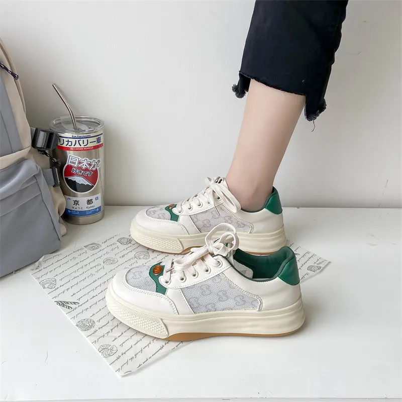 New 2022 Luxury Shoes for Women Brand Design White Chunky Sneakers Female Vulcanize Sport Shoes Size 35-40
