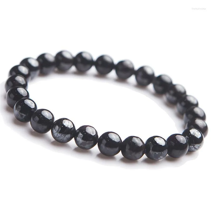 Fios de miçangas de 8 mm de miçangas de pedra natural genuínas Bracelets de charme roxo Gem Gem Crystal Redonda Bracelete de Trecer para homens TRUM22