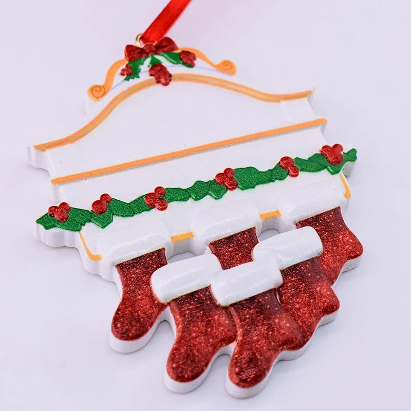 2022 Christmas Socks Ornament Resin Decoration Festival Personalized Home Decorations A02