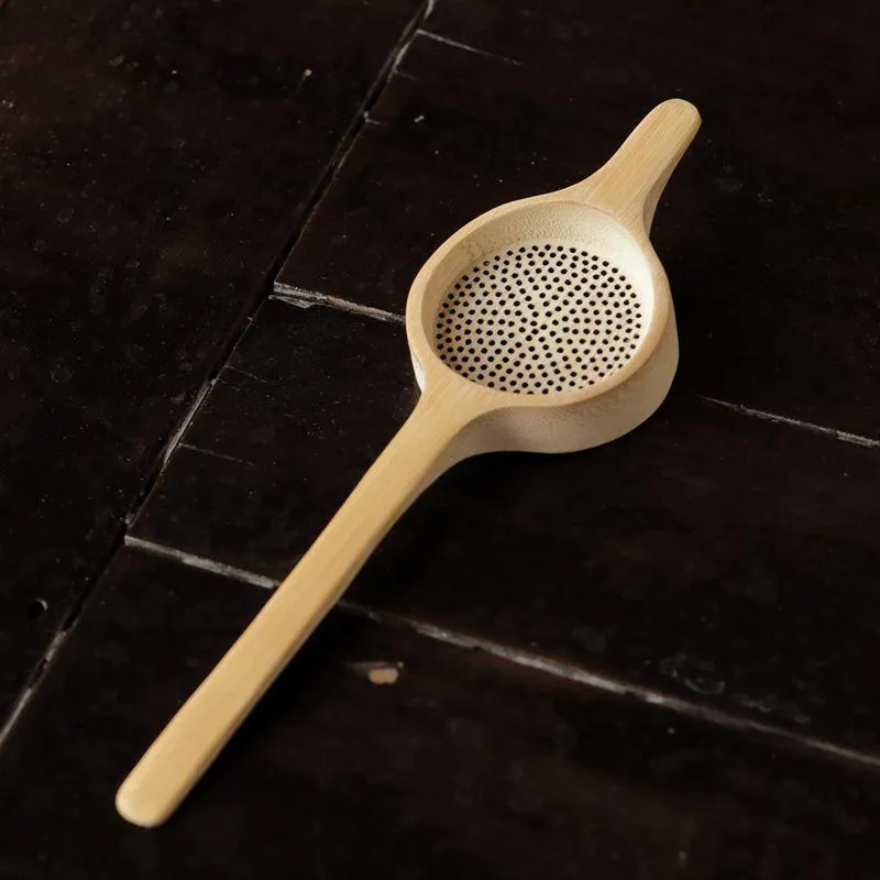 Tea Residue Infuser Anti-scald Bamboo Tea Filter Home Tea Filtering Tool LX4657