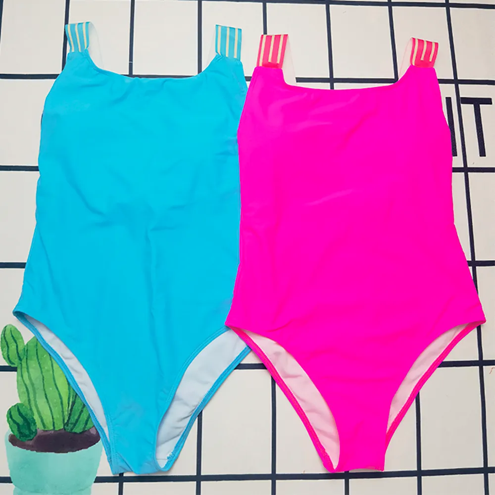 Solid Color Girls Monokini Women Backless Swimsuits Ladies Summer Pool