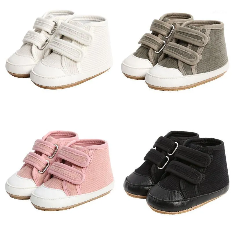 Eerste wandelaars Baby High Gang Shoes Boy Girl Solid Sneaker Cotton Soft Anti-Slip Sole Infant Toddler Corduroy Casual