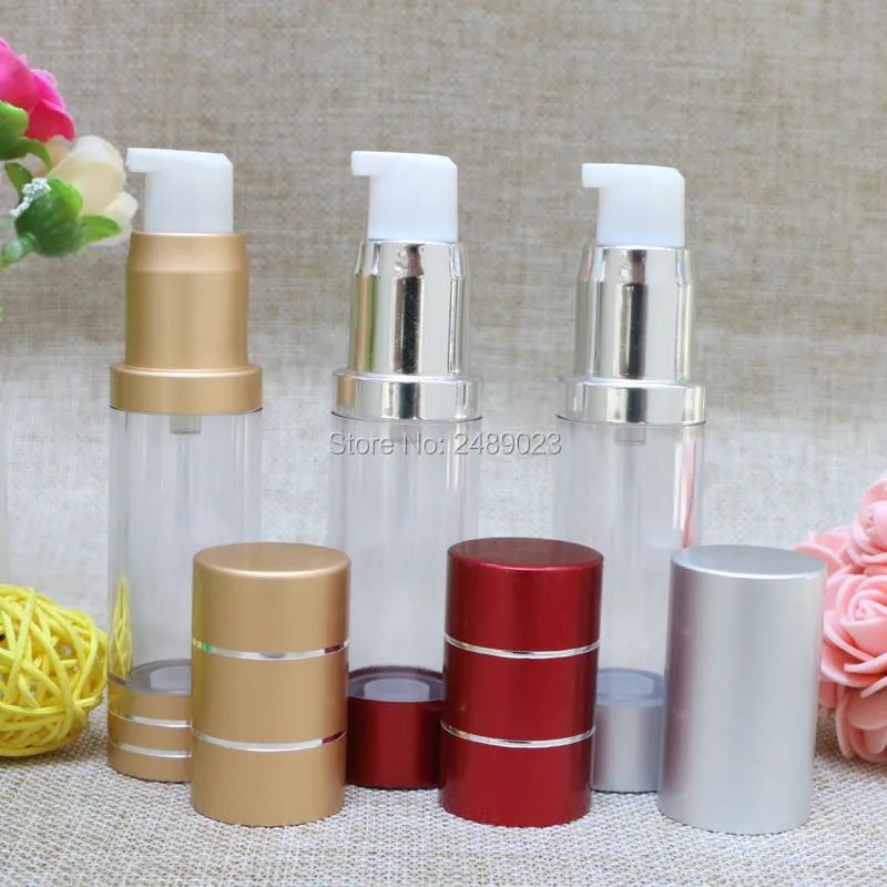 15 ml Airless Bouteille Voyage Mini Rechargeable Portable Vide Lotion Bouteilles airless Pompe Cosmétique Conteneurs 100 pcs/lot